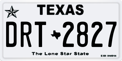 TX license plate DRT2827
