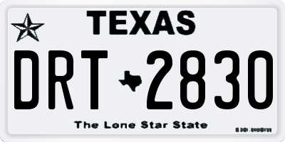 TX license plate DRT2830