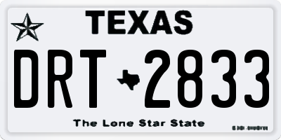 TX license plate DRT2833