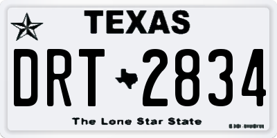TX license plate DRT2834