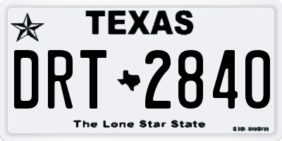 TX license plate DRT2840