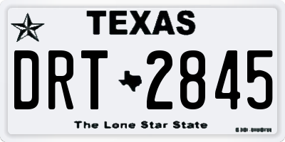 TX license plate DRT2845