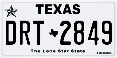 TX license plate DRT2849