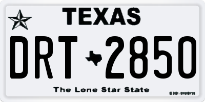 TX license plate DRT2850