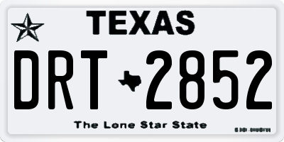 TX license plate DRT2852