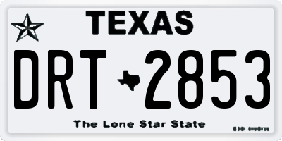 TX license plate DRT2853