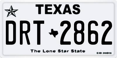 TX license plate DRT2862