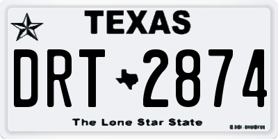 TX license plate DRT2874