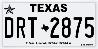 TX license plate DRT2875