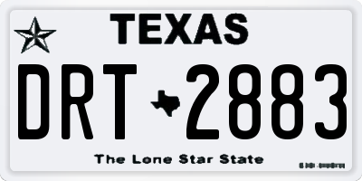 TX license plate DRT2883