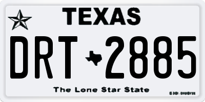 TX license plate DRT2885
