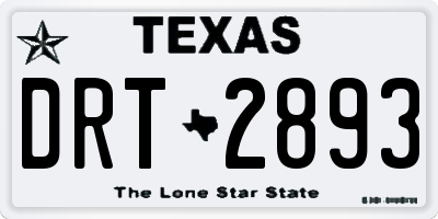 TX license plate DRT2893