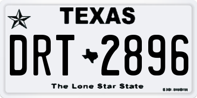 TX license plate DRT2896