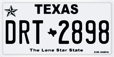 TX license plate DRT2898