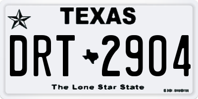 TX license plate DRT2904