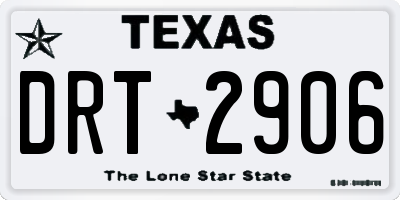 TX license plate DRT2906