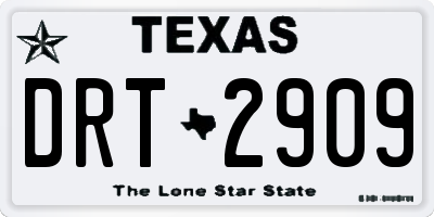 TX license plate DRT2909