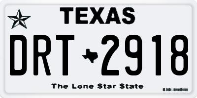 TX license plate DRT2918