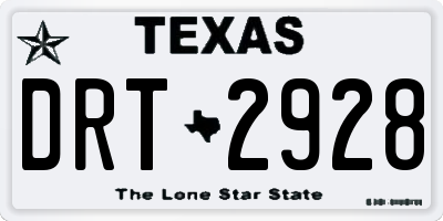 TX license plate DRT2928