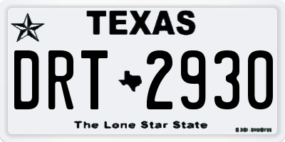 TX license plate DRT2930