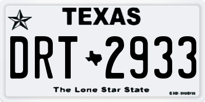 TX license plate DRT2933