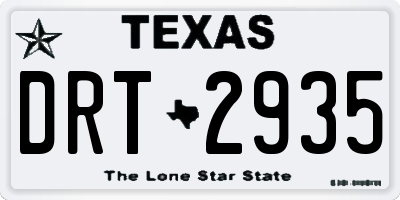 TX license plate DRT2935
