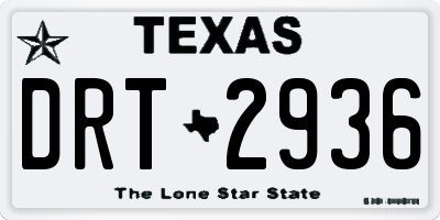 TX license plate DRT2936