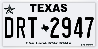 TX license plate DRT2947