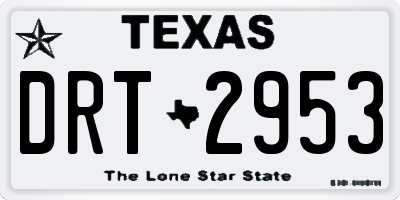 TX license plate DRT2953