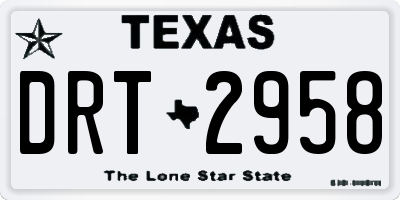 TX license plate DRT2958