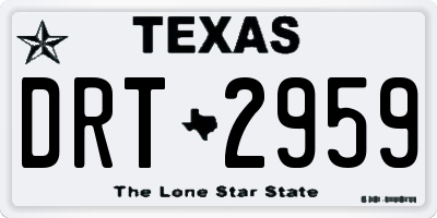 TX license plate DRT2959