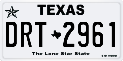TX license plate DRT2961