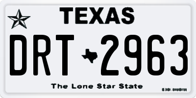 TX license plate DRT2963