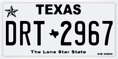TX license plate DRT2967