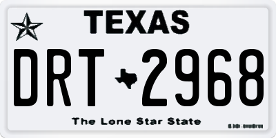 TX license plate DRT2968