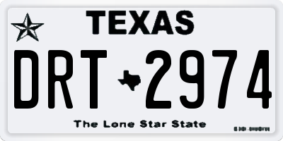 TX license plate DRT2974