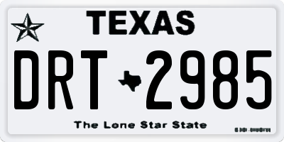 TX license plate DRT2985