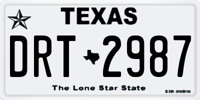 TX license plate DRT2987