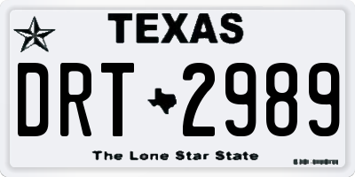 TX license plate DRT2989