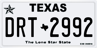 TX license plate DRT2992