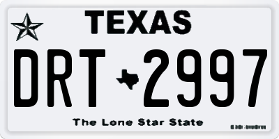TX license plate DRT2997