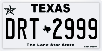 TX license plate DRT2999