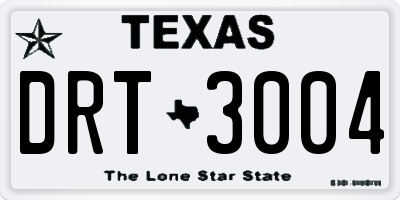 TX license plate DRT3004