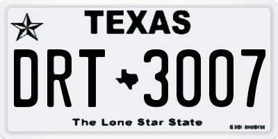 TX license plate DRT3007