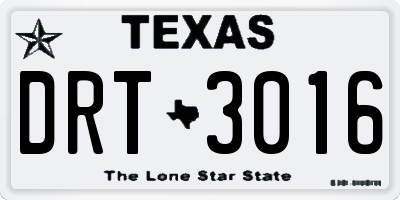 TX license plate DRT3016