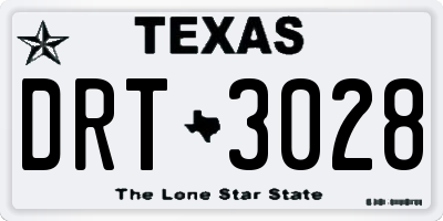TX license plate DRT3028