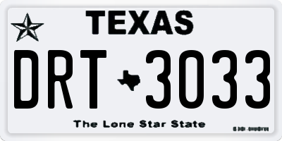 TX license plate DRT3033