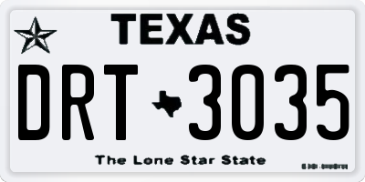 TX license plate DRT3035