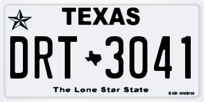 TX license plate DRT3041