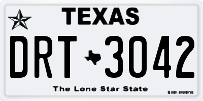 TX license plate DRT3042